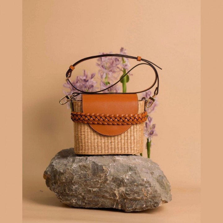 Túi Tơ nâu 19x9xH16cm